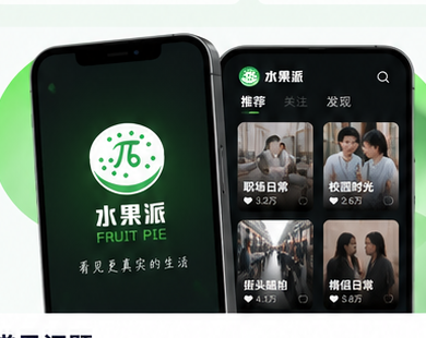 水果派APP内容推荐与分类浏览界面预览图